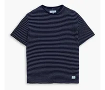 Striped cotton-jersey T-shirt - Blue
