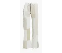 70s patchwork high-rise wide-leg jeans - Neutral