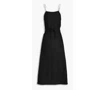 Marseille linen-blend midi dress - Black