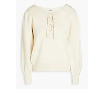Lenzo lace-up knitted sweater - White