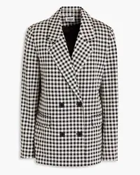 Claudie Pierlot Double-breasted gingham jacquard blazer - Black Black