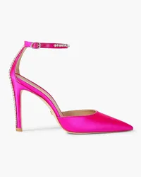 Stuart Weitzman Glam crystal-embellished satin pumps - Pink Pink