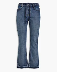 RED Valentino Belted faded mid-rise kick-flare jeans - Blue Blue