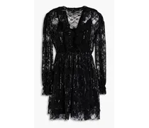 Reville sequin-embellished lace mini dress - Black