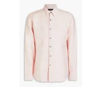 Irving slub cotton and linen-blend twill shirt - Pink