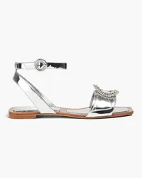 Alexandre Birman Madelina Summer embellished mirrored-leather sandals - Metallic Metallic