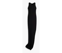 Silk-twill maxi dress - Black