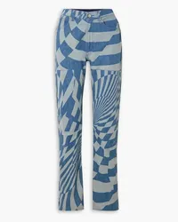 Stella McCartney Ed Curtis printed mid-rise straight-leg jeans - Blue Blue