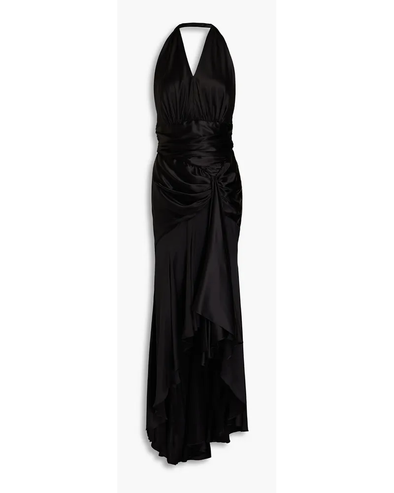 Alexandre Vauthier Open-back gathered silk-blend dress - Black Black