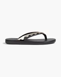 Ancient Greek Sandals Ammos two-tone metallic leather sandals - Black Black