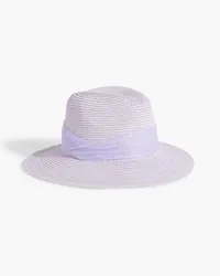 Eugenia Kim Courtney glittered tulle-trimmed faux straw fedora - Purple Purple