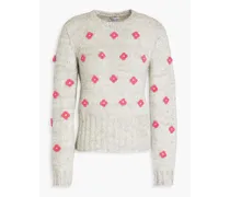 Appliquéd alpaca-blend sweater - Gray