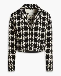 Sandro Houndstooth cotton-blend tinsel jacket - Black Black