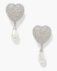 Alessandra Rich Silver-tone, crystal and faux pearl clip earrings - Metallic Metallic