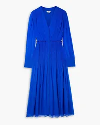 Jason Wu Shirred silk-chiffon midi dress - Blue Blue