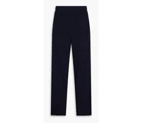 Jacquard-knit wool-blend pants - Blue