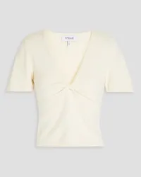 Derek Lam Leanna twist-front cotton-blend top - White White