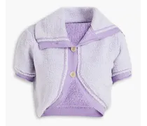Bouclé-knit wool cardigan - Purple