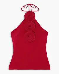 Magda Butrym Appliquéd stretch-jersey halterneck top - Red Red