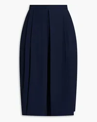 Tory Burch Faye pleated crepe shorts - Blue Blue