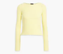 Ribbed stretch-modal top - Yellow