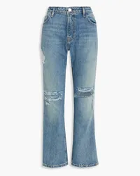 Frame Denim Distressed mid-rise bootcut jeans - Blue Blue