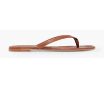 Leather flip flops - Brown