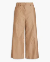 J.W.Anderson Cropped cotton-sateen wide-leg pants - Neutral Neutral