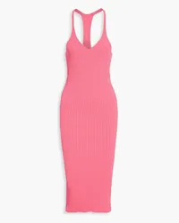 Helmut Lang Ribbed-knit midi dress - Pink Pink