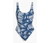 Jodi floral-print swimsuit - Blue