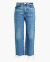 Frame Denim Le Jane Crop cropped distressed high-rise straight-leg jeans - Blue Blue