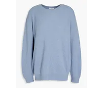 Ribbed cashmere sweater - Blue