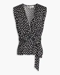 Diane von Furstenberg Rachael printed jersey top - Black Black