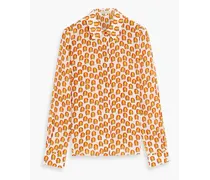 Alice Olivia - Willa printed silk crepe de chine shirt - Orange