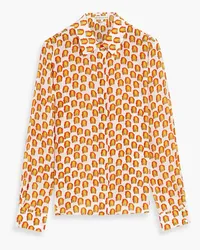 Alice + Olivia Alice Olivia - Willa printed silk crepe de chine shirt - Orange Orange