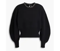 Embellished wool-blend sweater - Black
