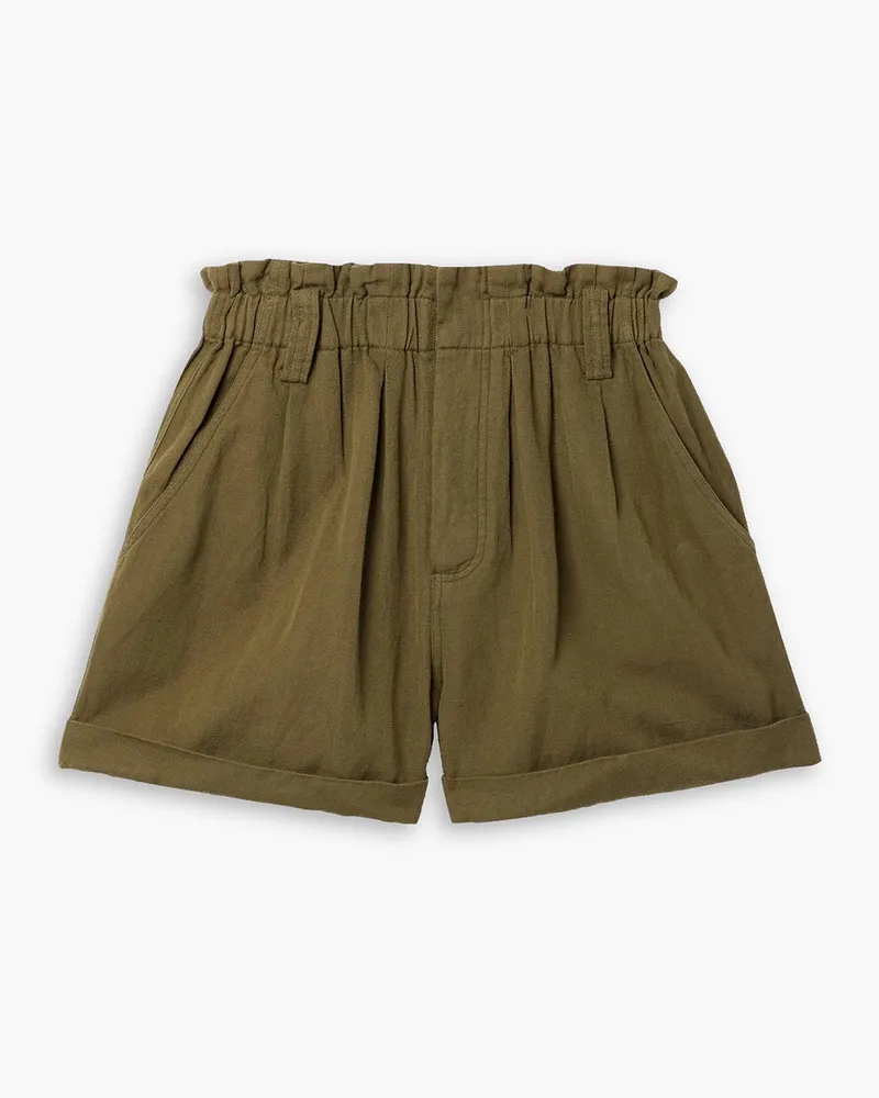 APIECE APART Son Vida linen and organic cotton-blend twill shorts - Green Green