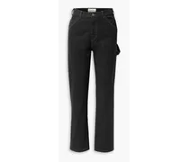 Carpenter cotton-blend canvas straight-leg pants - Black
