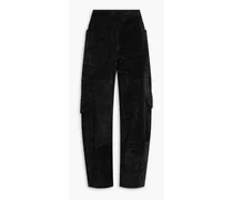 Chenille tapered pants - Black