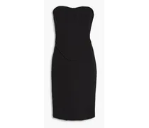 Strapless twill mini dress - Black