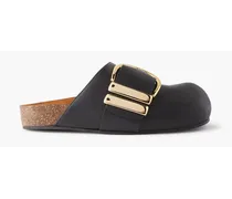 Downing leather slippers - Black