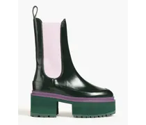 Viola Eloise leather platform Chelsea boots - Green