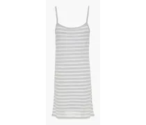 Slub striped jersey mini dress - Gray