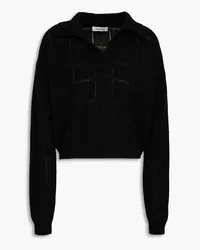 NAADAM Pointelle-knit cashmere polo sweater - Black Black