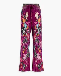 Camilla Printed silk crepe de chine wide-leg pants - Pink Pink