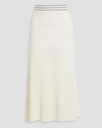 Chinti & Parker Ribbed merino wool and cashmere-blend midi skirt - White White