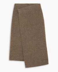 GAUCHERE Wrap-effect lama-blend midi skirt - Brown Brown