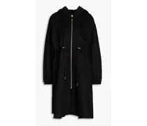 Sandro Wool-blend felt hooded coat - Black Black