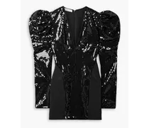 Sequined mesh mini dress - Black