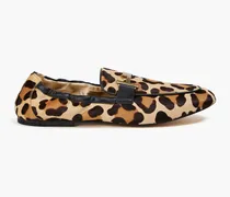 Double T leopard-print calf hair loafers - Animal print